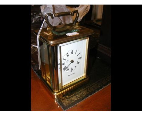 A Mappin &amp; Webb brass cased carriage clock - 16cm high 