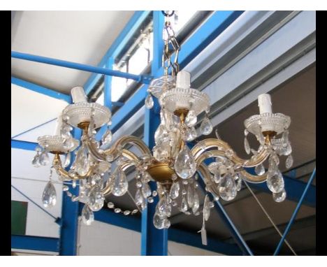 Multi branch crystal drop ceiling light 