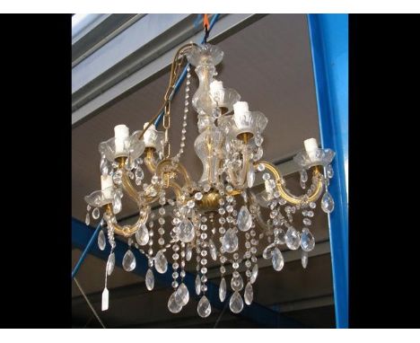 Multi branch crystal drop ceiling light 