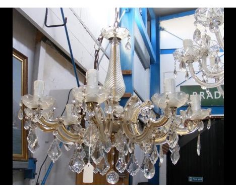 Multi branch crystal drop ceiling light 