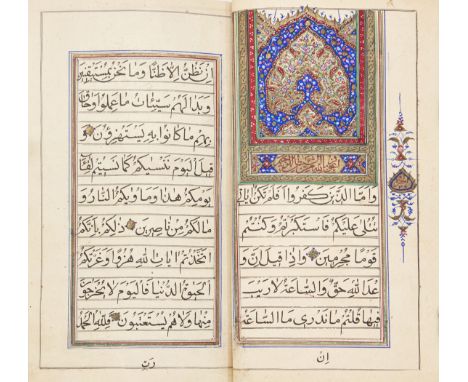 A Qur'an section, Juz 26-30Copied by 'Abd Allah, North India, dated 1329AH/1911ADArabic manuscript on paper, 161ff., with 9ll