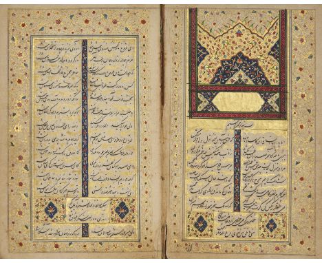 Diwan of Khwaju Kermani,Qajar Iran, 19th centuryPersian manuscript on paper, 196ff., with 13ll. of black nasta'liq arranged i