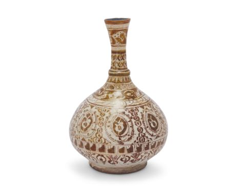 To Be Sold With No ReserveA lustre globular pottery bottle,Kashan, central Iran, 11th-12th century,On short foot, the decorat