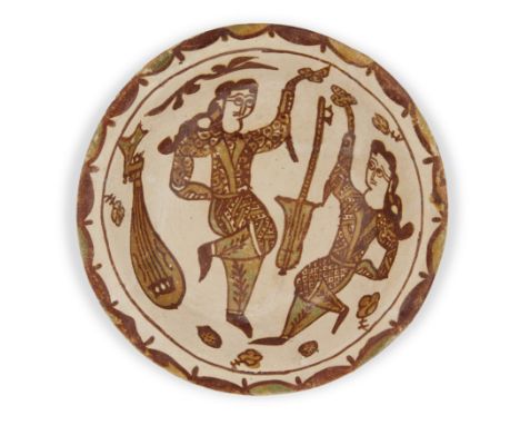 To be Sold With No ReserveAn Abbasid lustre pottery bowl with dancing figures, probably Central Asia,  8th-9th century, of de