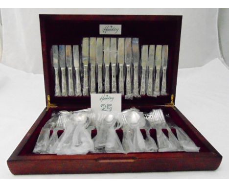 A canteen of Housley 86 piece silver plated Kings Pattern flatware for eight place settings