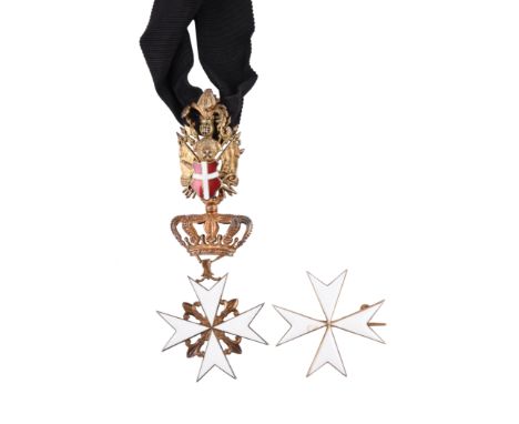 Sovereign Military Hospitaller Order of St John of Jerusalem, of Rhodes and of Malta: a group of insignia comprising: neck ba