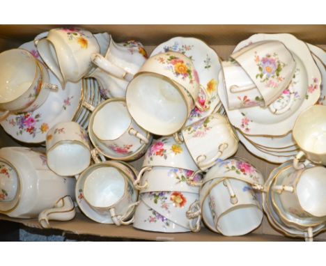 A Royal Crown Derby posies pattern table ware including six setting coffee service, tea cups, side plates, teapot, jugs etc q