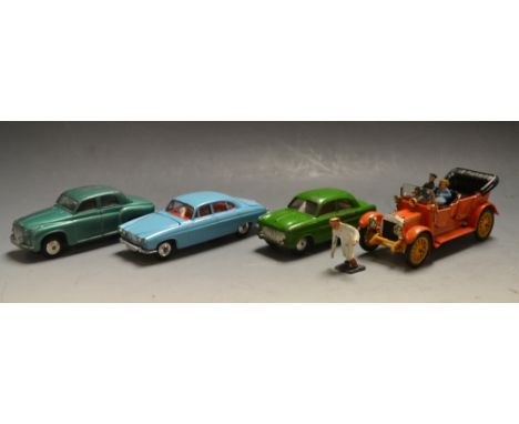 Corgi Toys - 238 Jaguar Mark X saloon, light blue; Rover 90, Ford  Consul, 1910 Daimler Corgi classics car and starter figure