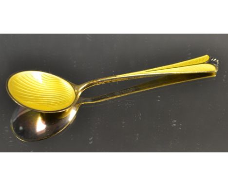 David Anderson - a Norwegian silver and enamel spoon, hallmarked Sterling 925, boxed 