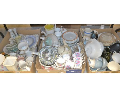 Ceramics- a Wedgwood Jasperware trinket pot and cover; a Hornsea rabbit posy vase; a Langdale Elizabethan cup, saucer and sid