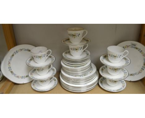 A Royal Doulton Pastorale tea service including bread plate, cups, saucers, side plates, etc qty