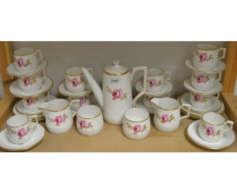 An Abbeydale Duffield Rose pattern twelve setting tea and coffee service including coffee pot, milk and cream jugs, cups and 