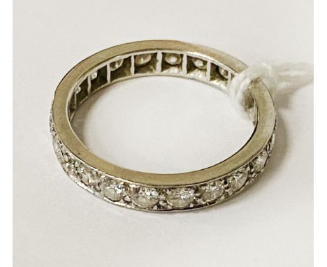 DIAMOND FULL ETERNITY RING IN PLATINUM - SIZE N - 4.5 GRAMS APPROX