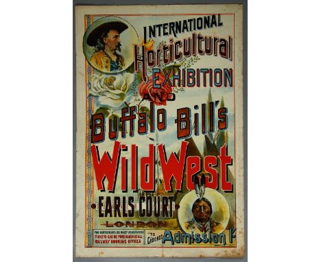 Buffalo Bills Wild West Earls Court, London original advertising poster from 1892, Printed by Stafford & Co Netherfield, Nott