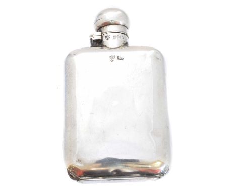 An Edward VII silver hip flask, of typical form, hallmarks for G &amp; J W Hawksley, Sheffield, 1909, length 11cm, gross weig