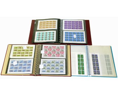 Two albums containing full sheets of Japanese stamps 1979-1981 and 1973-1978 with an overflow ring-bound stock album.