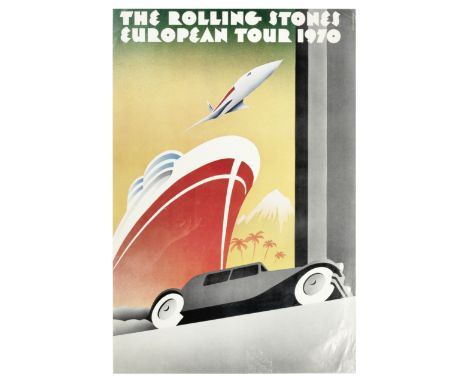 The Rolling Stones: A European Tour poster,1970,concert tour poster, designed by John Pasche, framed and glazed, 33in x 24in 