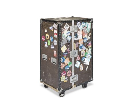 ABBA: a tour used wardrobe flight case,1979-1997,large wardrobe flight case opening up to several drawers and compartments, a