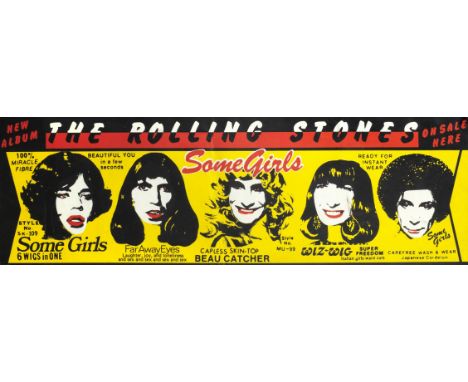 The Rolling Stones: A rare UK promotional poster,1978,for the album 'Some Girls', made by Rolling Stones Records, framed and 