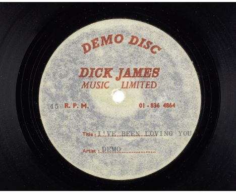 Elton John: An acetate recording of I've Been Loving You,probably early 1968,single-sided, 7inch 45rpm, with Dick James Music