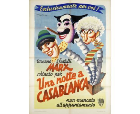 A Night In Casablanca,United Artists, 1946,Italian 2 foglio, first post-war release poster, folded,  39in x 55in (99cm x 139.