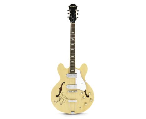 Paul Weller: AN EPIPHONE CASINO GUITAR AUTOGRAPHED BY PAUL WELLER AND DESIGNER PAUL SMITH,2007,serial no.EE07110625, natural 