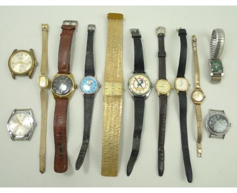 A quantity of wristwatches, comprising a 9ct gold lady's Rotary wristwatch, a Swiss Emperor gentleman's wristwatch, a Kienzle