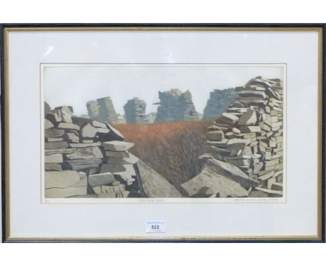 Derek Wilkinson:  "Dr Stone Wall", artist signed limited edition print, 3/25, 10½" x 18", framed and glazed