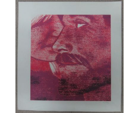 Ronald Brooks Kitaj (1932-2007), Self portrait, colour lithograph, signed, unframed, 54cm x 51cm.
