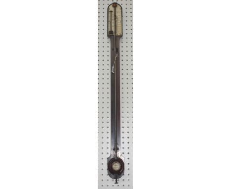 An Alexander Alexander rosewood stick barometer, English, mid-19th century, with glass capillary, ivory scale and reservoir c