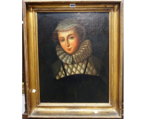 English School (18th/19th century), Portrait of a lady in 16th century dress, said to be Mary, Queen of Scots, oil on canvas,