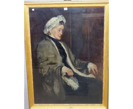 English School (late 19th century), Portrait of an elderly woman, oil on canvas, 105cm x 75cm.