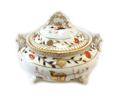 A Royal Crown Derby Imari part dinner service decorated in the 'Asian Rose' pattern, comprising; a pair of circular two- hand