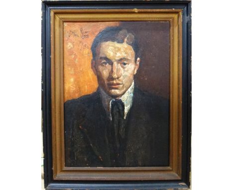 Olga Andrea Mathilde Lau (1875-1960), Portrait of a gentleman, oil on panel, signed and dated 1910, 52cm x 38cm. DDS