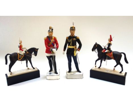 Two Royal Worcester porcelain figures from the Papal Series; An Officer of the Palatine Guard, no.107, and Colonel of the Nob