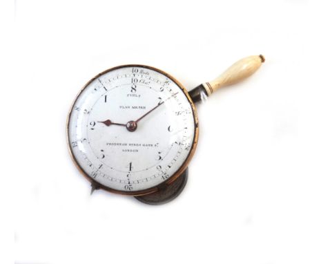 A rare late George III map measurer or opisometer by William Frodsham, with a 2" white enamel dial inscribed "Plan Meter,  Fr