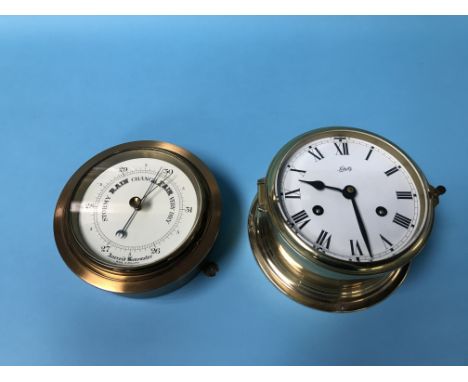 A Schatz Ship's clock and a Ship's barometer