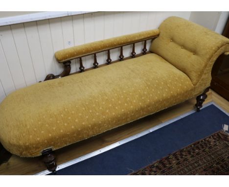 A button back chaise longue, W.180cm