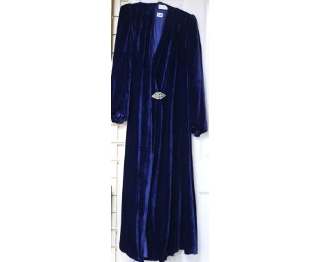 A 1940's blue ring velvet evening coat