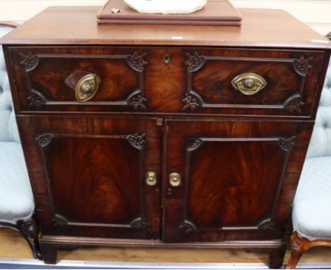 A George III Chippendale period secretaire cabinet W.107cm