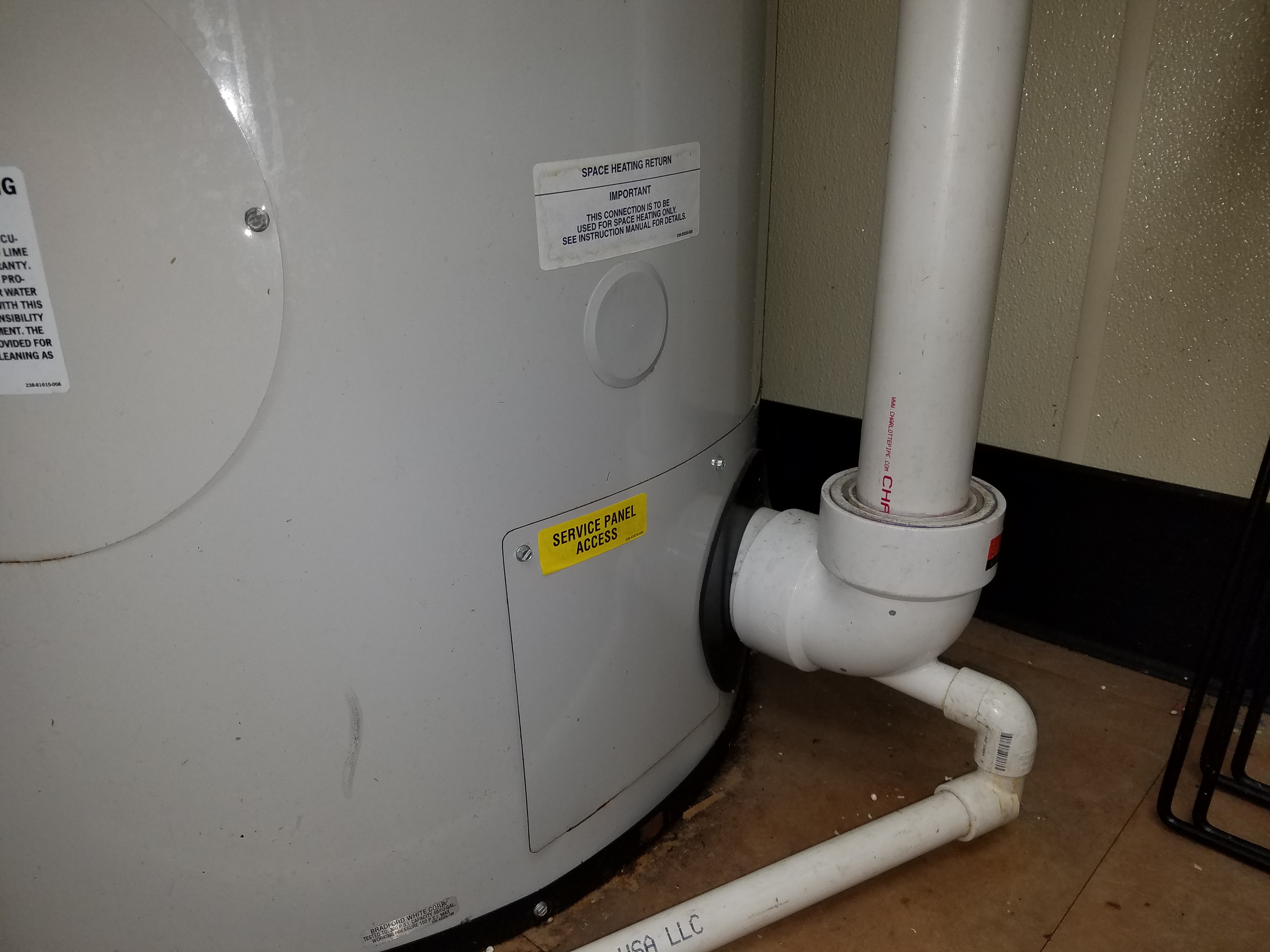 Bradford White EF Series hydro jet commercial hot water heater, gas
