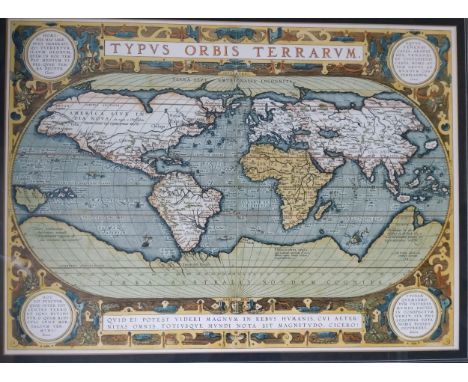 Print of the world, framed and glazed. 54cm x 65cm 