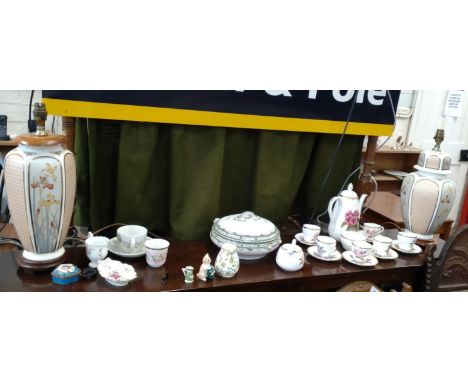 A Spode floral pattern coffee service, Royal Doulton cat with slipper, Minton for Daniell jug, other porcelain including Roya