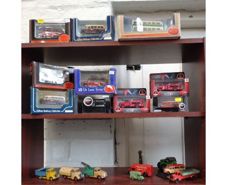 Exclusive First editions and Gilbow commercials in boxes; Dinky Tipper, Bedford Refuse Wagon and Commer Breakdown Lorry, five