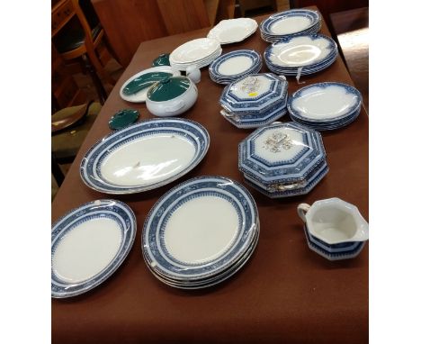 Keeling &amp; Co Losol Ware "Ormonde" pattern plates and oval platter (some slight damage) (33), Denby "Greenwheat" pattern t