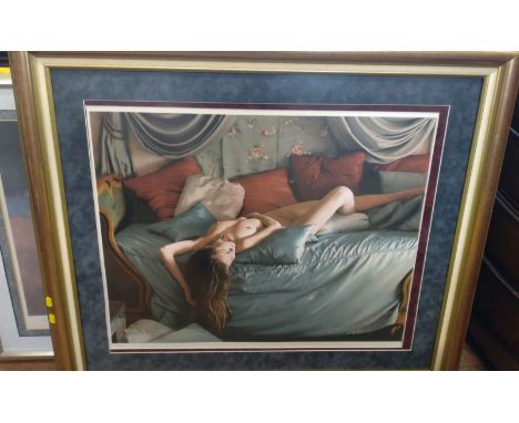 A modern print of a nude on a couch. 