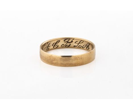 engraved initials and date 1963, marked 375, ring size K.