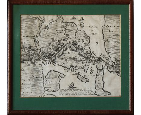 the map showing the Danish Islands of Funen (Fyn), Aero, Alsen and Langeland, and bordering areas of Layland, Zeeland and Jut