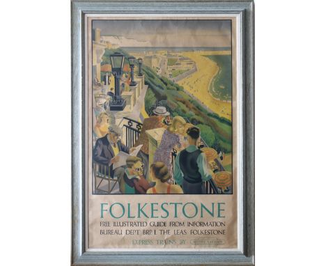 "Folkestone", British Railways (Southern Region) poster, colour lithograph, signed in the image lower left, framed, 39¼ x 25¼