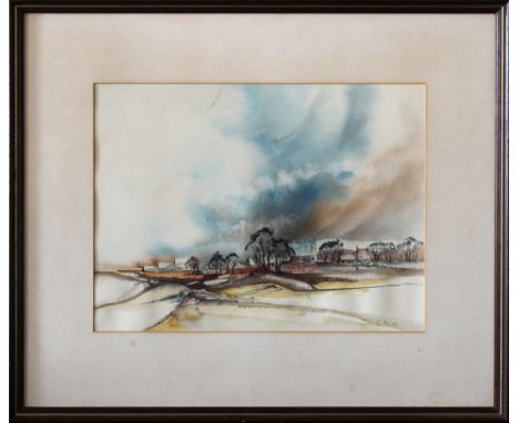 Seaside town, watercolour, signed &amp; dated lower right (19)83, 12 x 16 3/8in. (30.6 x 41.8cm.).* Mount with light staining